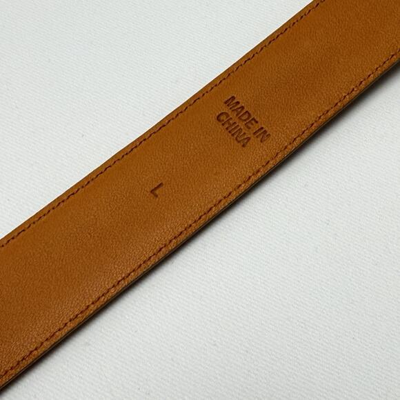 LAUREN RALPH LAUREN Women’s Belt Italian Brown Leather Croc Embossed Size L main image 13